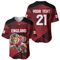England Rugby Custom Baseball Jersey Lion Mascot Sporty