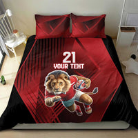 England Rugby Custom Bedding Set Lion Mascot Sporty