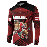 England Rugby Custom Button Sweatshirt Lion Mascot Sporty