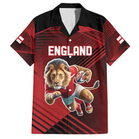 England Rugby Custom Family Matching Off Shoulder Short Dress and Hawaiian Shirt Lion Mascot Sporty