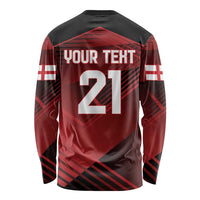 England Rugby Custom Long Sleeve Shirt Lion Mascot Sporty