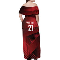 England Rugby Custom Off Shoulder Maxi Dress Lion Mascot Sporty