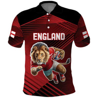 England Rugby Custom Polo Shirt Lion Mascot Sporty