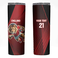 England Rugby Custom Skinny Tumbler Lion Mascot Sporty