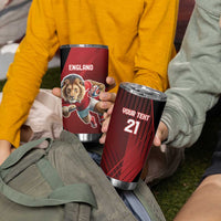 England Rugby Custom Tumbler Cup Lion Mascot Sporty