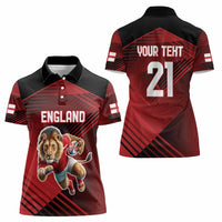 England Rugby Custom Women Polo Shirt Lion Mascot Sporty