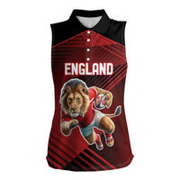 England Rugby Custom Women Sleeveless Polo Shirt Lion Mascot Sporty