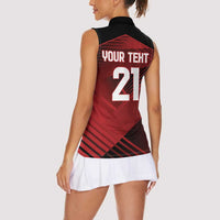 England Rugby Custom Women Sleeveless Polo Shirt Lion Mascot Sporty