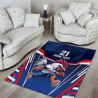 France Rugby Custom Area Rug Coq Gaulois Never Less Than Everything