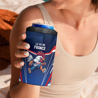France Rugby Custom 4 in 1 Can Cooler Tumbler Coq Gaulois Never Less Than Everything
