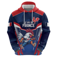 France Rugby Custom Hoodie Coq Gaulois Never Less Than Everything
