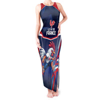 France Rugby Custom Tank Maxi Dress Coq Gaulois Never Less Than Everything