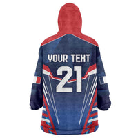 France Rugby Custom Wearable Blanket Hoodie Coq Gaulois Never Less Than Everything