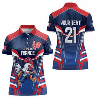 France Rugby Custom Women Polo Shirt Coq Gaulois Never Less Than Everything