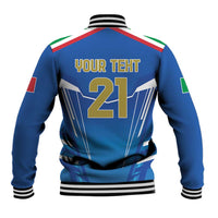 Italy Rugby Custom Baseball Jacket Italian Wolf Mascot Go Gli Azzurri