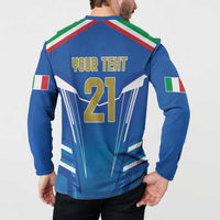 Italy Rugby Custom Button Sweatshirt Italian Wolf Mascot Go Gli Azzurri