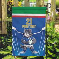 Italy Rugby Custom Garden Flag Italian Wolf Mascot Go Gli Azzurri
