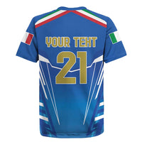Italy Rugby Custom Rugby Jersey Italian Wolf Mascot Go Gli Azzurri