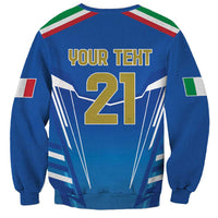 Italy Rugby Custom Sweatshirt Italian Wolf Mascot Go Gli Azzurri
