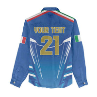 Italy Rugby Custom Women Casual Shirt Italian Wolf Mascot Go Gli Azzurri
