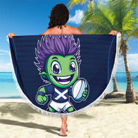 Scotland Rugby Custom Beach Blanket Thistle Mascot Go Scottish!