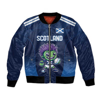 Scotland Rugby Custom Bomber Jacket Thistle Mascot Go Scottish!