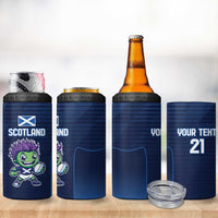 Scotland Rugby Custom 4 in 1 Can Cooler Tumbler Thistle Mascot Go Scottish!