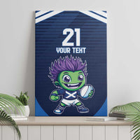 Scotland Rugby Custom Canvas Wall Art Thistle Mascot Go Scottish!