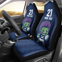 Scotland Rugby Custom Car Seat Cover Thistle Mascot Go Scottish!