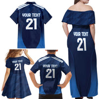 Scotland Rugby Custom Family Matching Off Shoulder Maxi Dress and Hawaiian Shirt Thistle Mascot Go Scottish!
