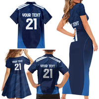 Scotland Rugby Custom Family Matching Short Sleeve Bodycon Dress and Hawaiian Shirt Thistle Mascot Go Scottish!