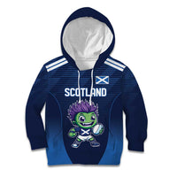 Scotland Rugby Custom Kid Hoodie Thistle Mascot Go Scottish!