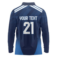 Scotland Rugby Custom Long Sleeve Polo Shirt Thistle Mascot Go Scottish!