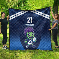 Scotland Rugby Custom Quilt Thistle Mascot Go Scottish!