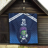 Scotland Rugby Custom Quilt Thistle Mascot Go Scottish!