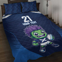 Scotland Rugby Custom Quilt Bed Set Thistle Mascot Go Scottish!