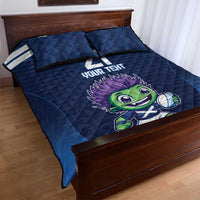 Scotland Rugby Custom Quilt Bed Set Thistle Mascot Go Scottish!