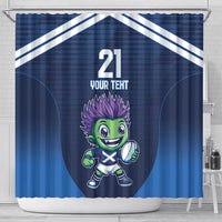 Scotland Rugby Custom Shower Curtain Thistle Mascot Go Scottish!