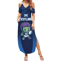 Scotland Rugby Custom Summer Maxi Dress Thistle Mascot Go Scottish!