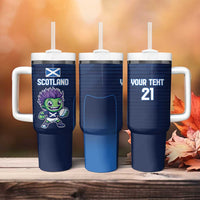 Scotland Rugby Custom Tumbler With Handle Thistle Mascot Go Scottish!