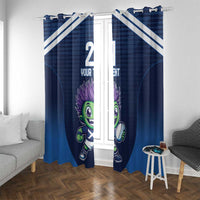 Scotland Rugby Custom Window Curtain Thistle Mascot Go Scottish!