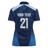 Scotland Rugby Custom Women Polo Shirt Thistle Mascot Go Scottish!