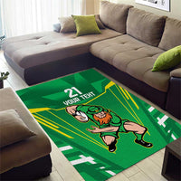 Ireland Rugby Custom Area Rug Irish Warrior Mascot Go Shamrock