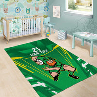 Ireland Rugby Custom Area Rug Irish Warrior Mascot Go Shamrock