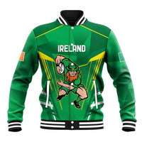 Ireland Rugby Custom Baseball Jacket Irish Warrior Mascot Go Shamrock