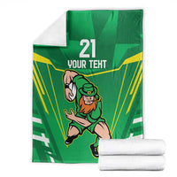 Ireland Rugby Custom Blanket Irish Warrior Mascot Go Shamrock