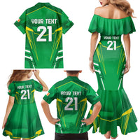 Ireland Rugby Custom Family Matching Mermaid Dress and Hawaiian Shirt Irish Warrior Mascot Go Shamrock