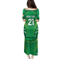 Ireland Rugby Custom Family Matching Puletasi and Hawaiian Shirt Irish Warrior Mascot Go Shamrock