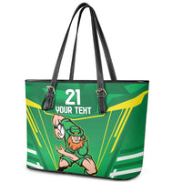 Ireland Rugby Custom Leather Tote Bag Irish Warrior Mascot Go Shamrock