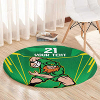 Ireland Rugby Custom Round Carpet Irish Warrior Mascot Go Shamrock